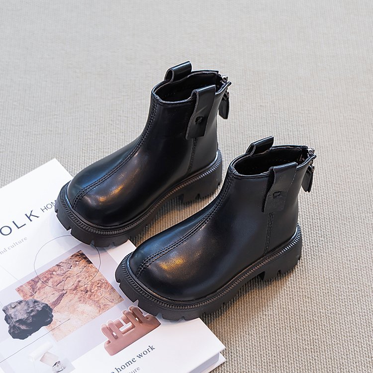 Girls' Boots Children's Martin Short Boots 2025 New Autumn and Winter Little Baby Girl Princess Stylish Double-Layer Leather Boots