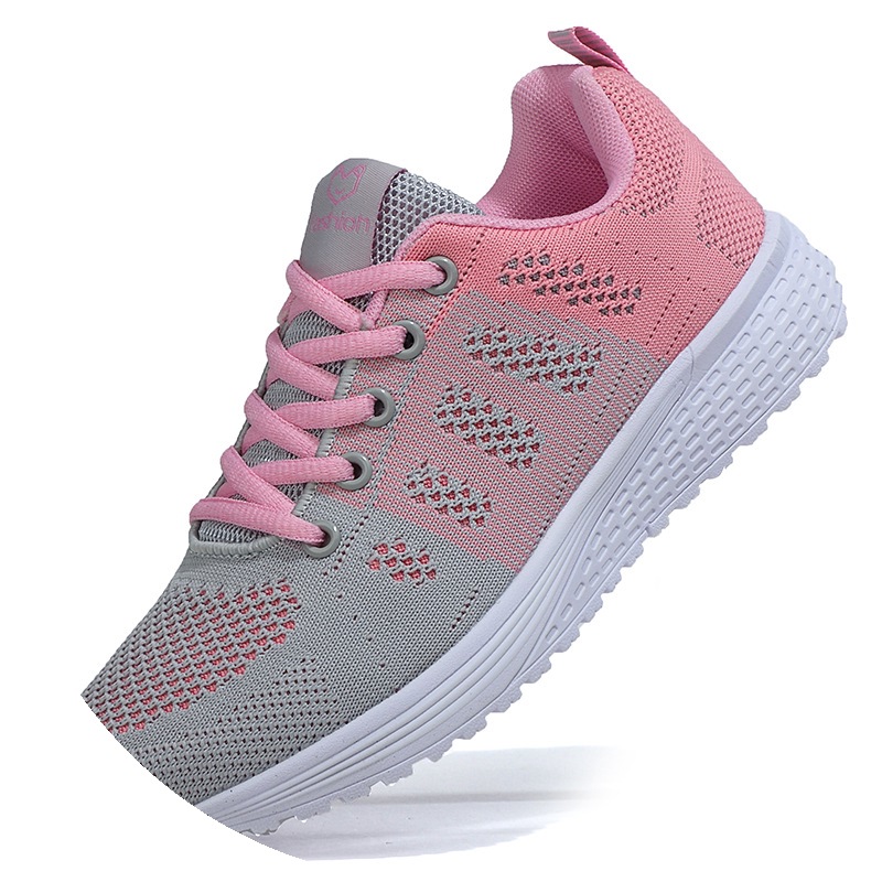 봄과 여름 통기성 레이스 업 통기성 운동화 여성 야외 달리기 피트니스 캐주얼 신발 여성 35-41