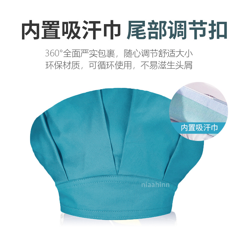 Gorro quirúrgico ajustable elástico de algodón de poliéster de color sólido gorra mullida enfermera gorra de trabajo de quirófano dental con toalla de sudor