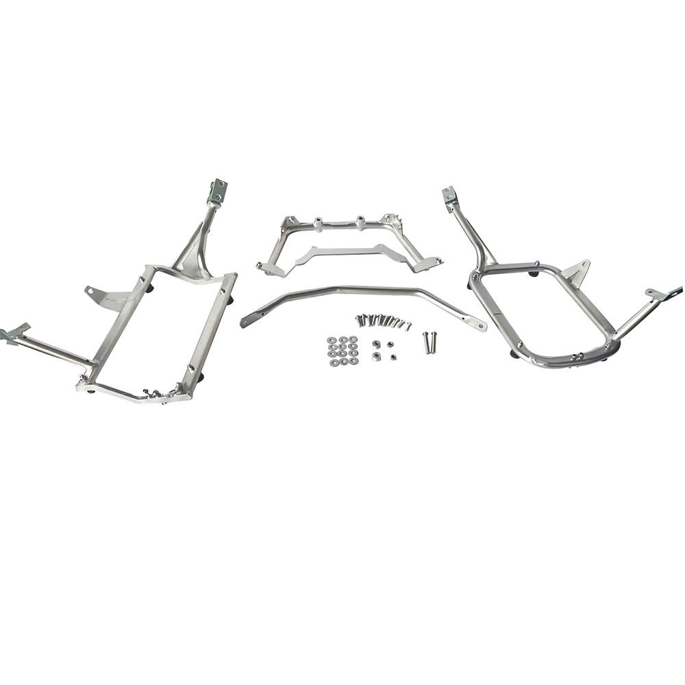 Aplicable a BMW 700GS / F800 soporte de caja lateral de escape izquierdo montaje no destructivo soporte de caja lateral de acero inoxidable