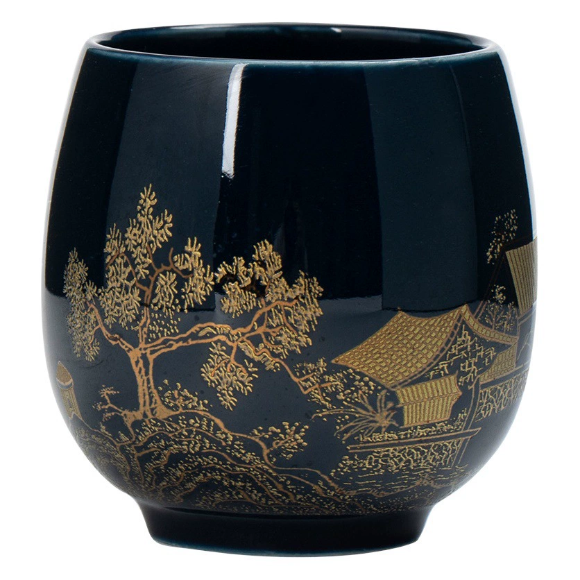 Трансграничная керамическая чайная чашка Джи Лань в японском стиле Простая мастер-чашка Большая черная глазурь Домашний чайный набор Кунг-фу Одиночная чашка Чашка для дегустации чая