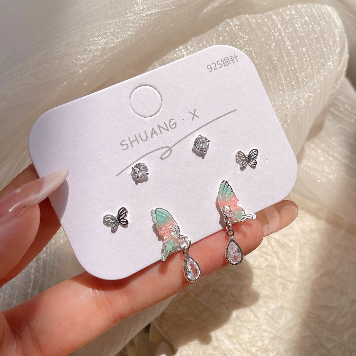 KS2 민트 맘보 그린 [스터드 귀걸이]