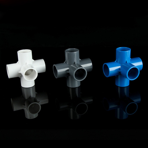 Pure Black PVC Stereo Three-Way and Four-Way 20-50 Right-Angle Frames Plastic Connector Water Interface Accessory Wholesale