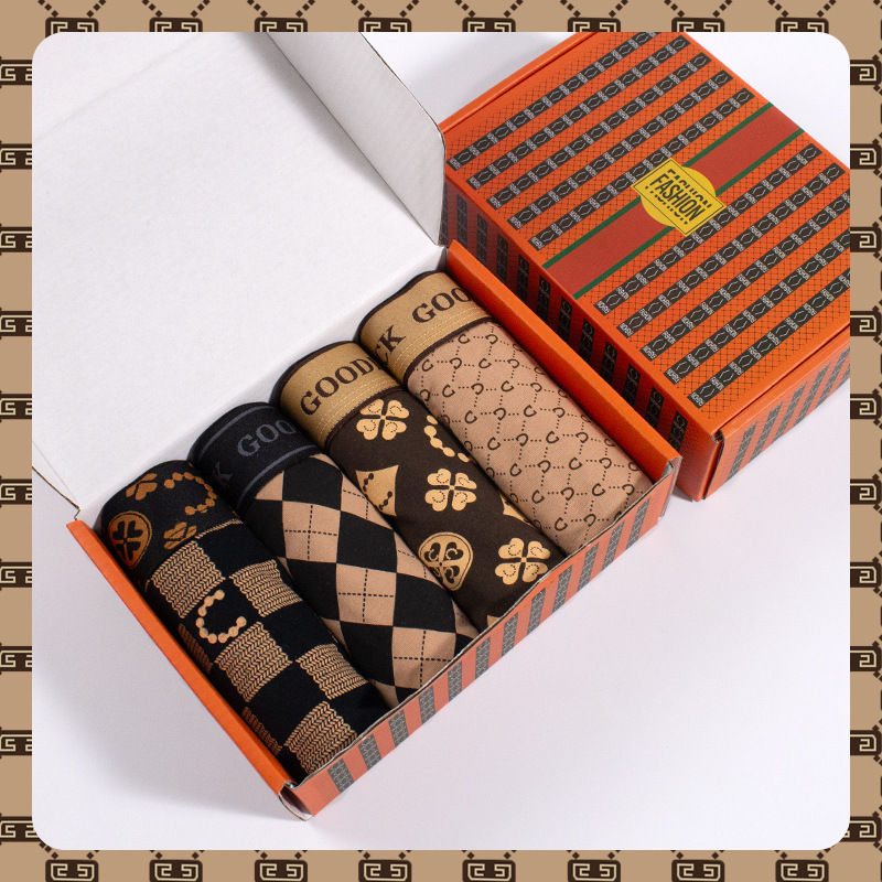 Ropa interior de algodón de lujo para hombres, algodón antibacteriano, cuatro esquinas, 2025, nueva tendencia, pantalones cortos bóxer transpirables deportivos para niños