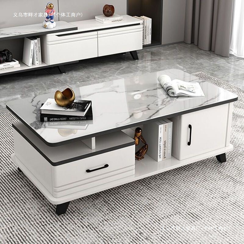 Special offer coffee table for living room, home use, light luxury modern minimalist coffee table and TV cabinet set, small-sized tempered glass tea table Special offer coffee table for living room, home use, light luxury modern minimalist coffee table and TV cabinet set, small-sized tempered glass tea table