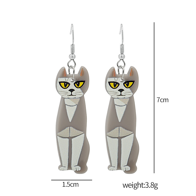Fashion Cat Plastic Resin No Inlaid Earrings display picture 1