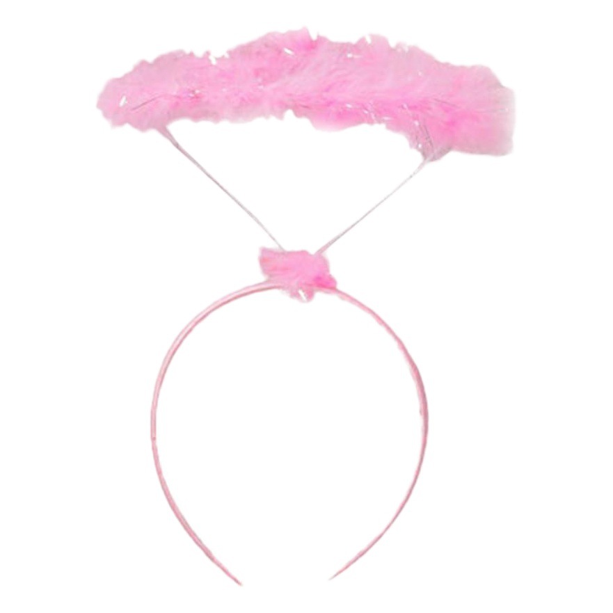 Día del niño rendimiento ángel halo diadema pluma ángel diadema tocado de bola de halloween