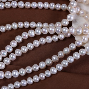 8mm potato shape with thread natural fresh water real pearl diy jewelry sweater chain hand bead material wholesale