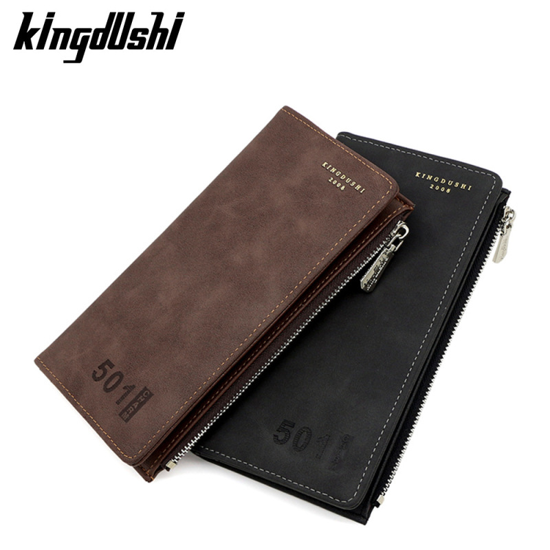 New Digital Printed Men's Wallet Long Clutch Bag PU Large Capacity Multi-Card Side Zipper Men's Hinge Long Bag