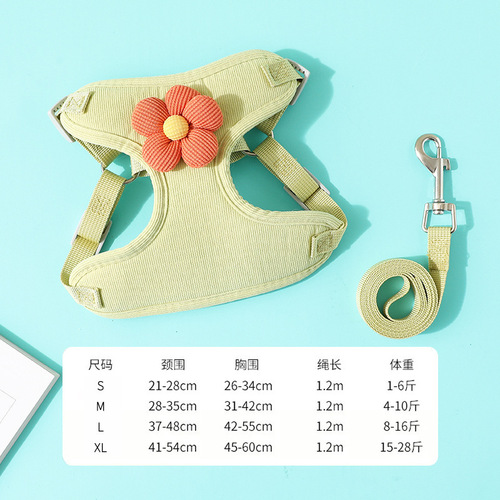Pet vest traction rope dog cartoon three-dimensional accessories Teddy dog ​​walking rope cat back to prevent breaking away when going out