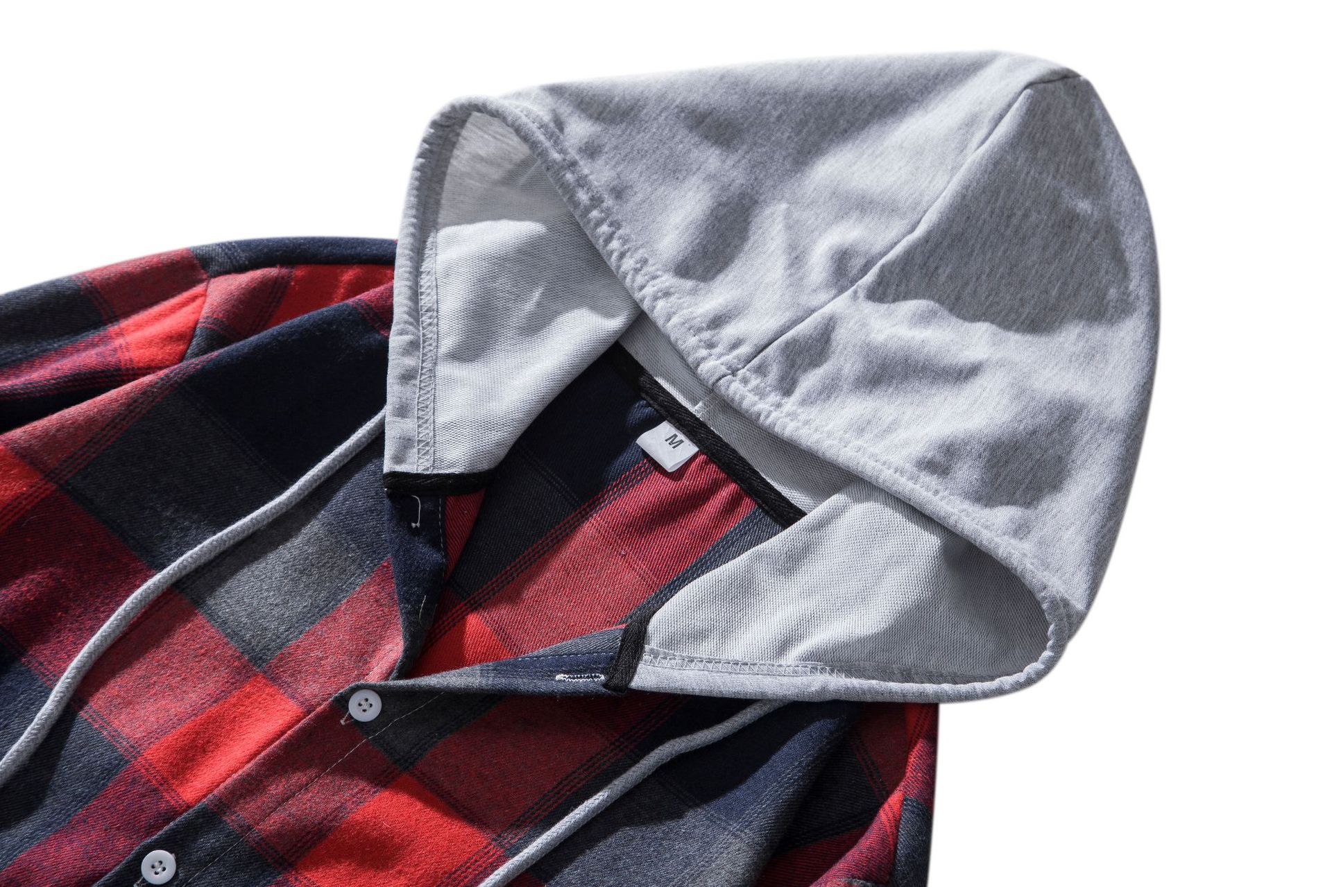 Herren Flanellhemd Mit Kapuze Kariertes Oversized Freizeithemd_voghion.com