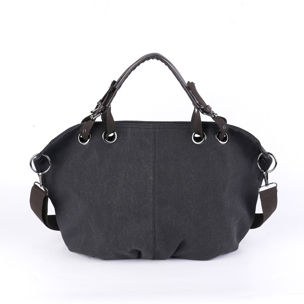 capacious retro solid color shopping bag