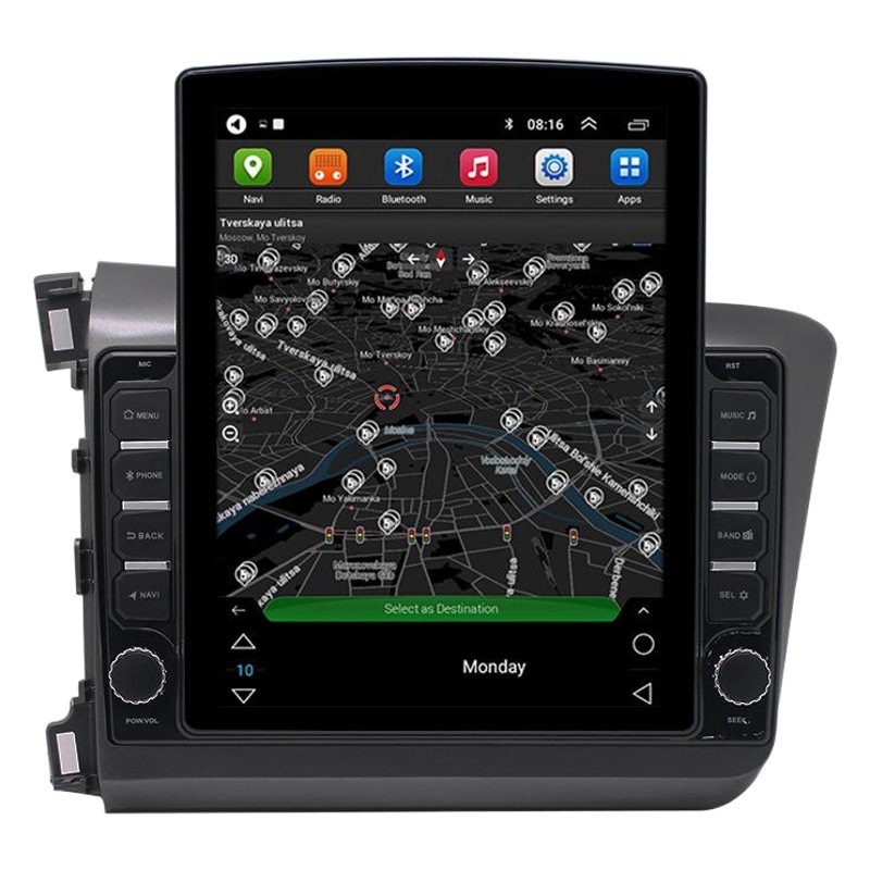 Aplicable a 12-15 Honda nueva cívica izquierda péptido Android navegación 9,7 pulgadas todo en uno Android MP5 jugador