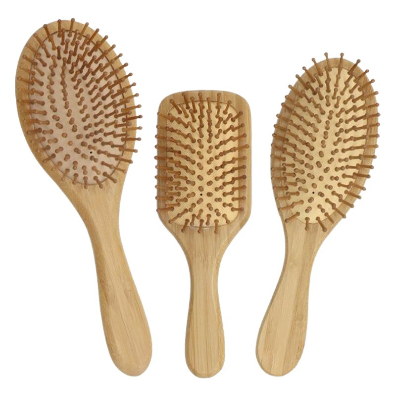Factory Direct Sales Bamboo Wood Large Air Cushion Comb Hair Care Wooden Comb Anti-Static Air Bag Massage Comb Nourishes Hair Without Tangles