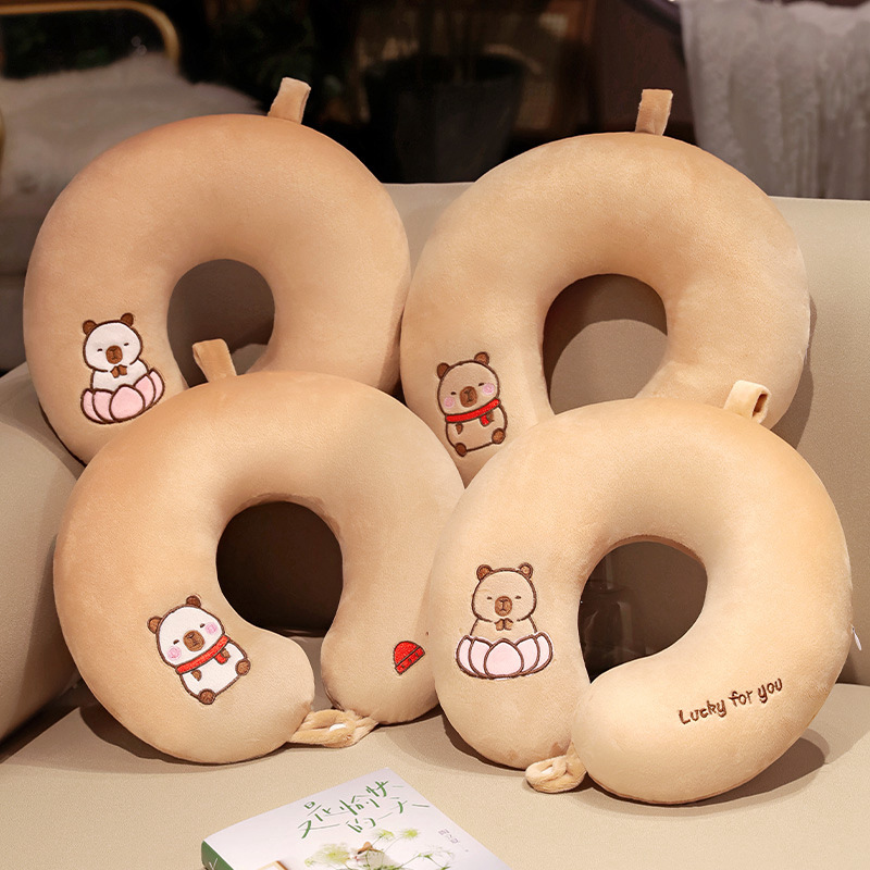 Lindo creativo Capibara siesta almohada cuello en forma de U almohada para estudiantes de oficina siesta almohada regalo de cumpleaños