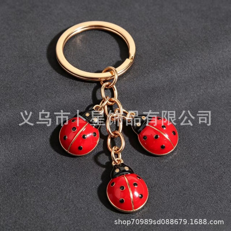 Cross-Border Popular Cute Seven-Star Ladybug Keychain, Summer Fresh Sunflower Keyring, Bag and Luggage Decoration Cross-Border Popular Cute Seven-Star Ladybug Keychain, Summer Fresh Sunflower Keyring, Bag and Luggage Decoration