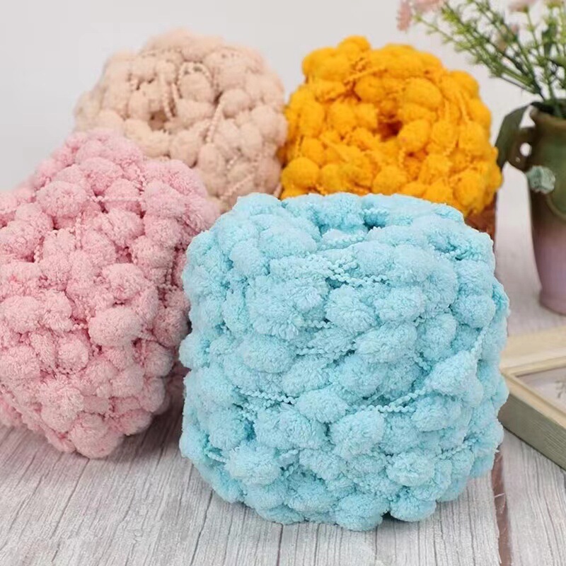 Internet Celebrity Snowball Small Ball Wool Snowball Grain Wool Group Hand-woven Blanket Cloud Ins Blanket Bean Yarn