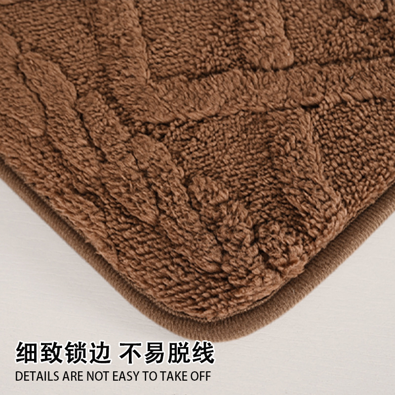 Alfombrilla para puerta de entrada transfronteriza Shumian terciopelo de algodón de color sólido jacquard baño alfombrilla antideslizante para baño doméstico