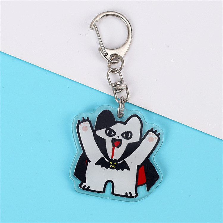 Halloween peripheral cartoon key chain pumpkin grimace pendant double-sided acrylic cute pendant small gift accessories
