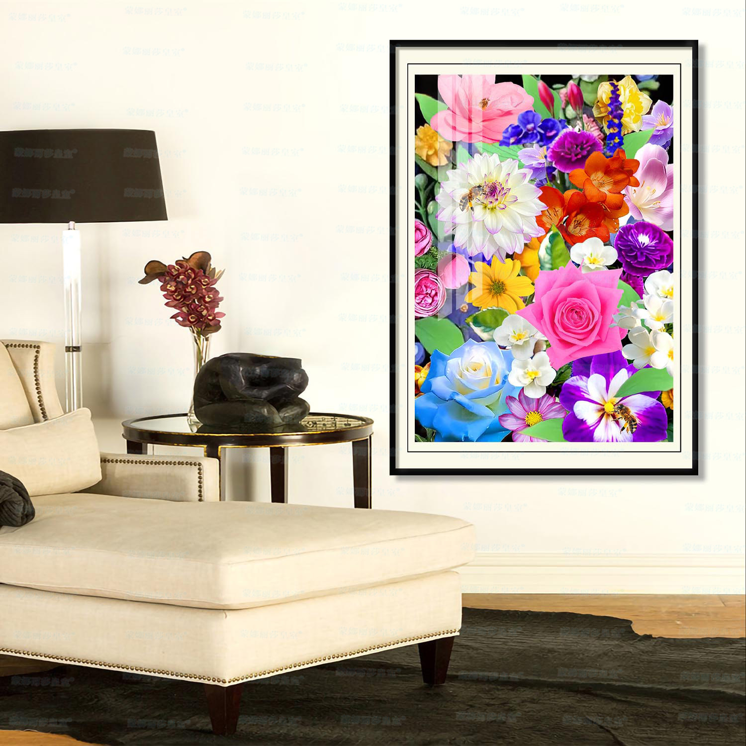 Monalisa Royal Cruz puntada flores flor curación simple hermosa bordado pequeña pieza sala de estar hilo bordado