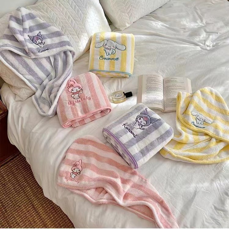 Sanrio bath towel kulomi big towel wash face cartoon dry hair towel coral fleece than cotton absorbent bath wholesale Sanrio bath towel kulomi big towel wash face cartoon dry hair towel coral fleece than cotton absorbent bath wholesale