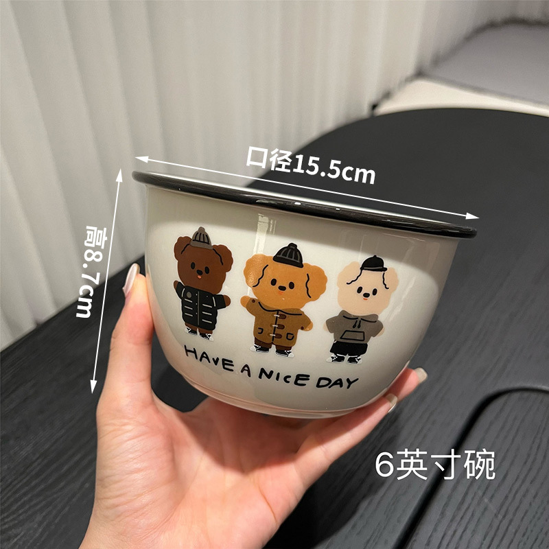Bonitos platos para perros con platos para regalos caseros creativos platos de cerámica de sopa