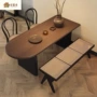 家用一体实木靠墙餐桌椅
