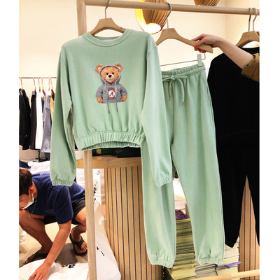 韩国东大门女装2021秋冬新款韩版卫衣女哈伦裤运动休闲两件套装女|ms