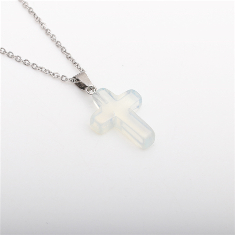 Simple Cross Stainless Steel Necklace Wholesale display picture 7