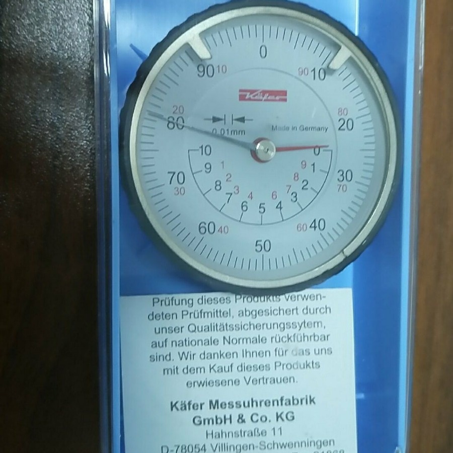 德国凯发KAFER百分表M2TK  0-10MM读数0.01表盘直径58MM