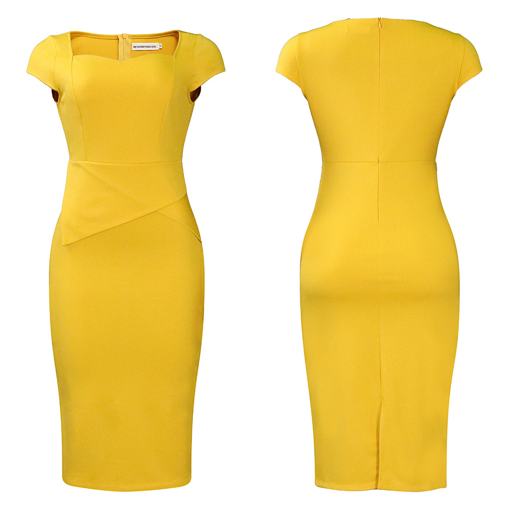 Women's Sheath Dress Elegant Short Sleeve Solid Color Knee-length Banquet display picture 8