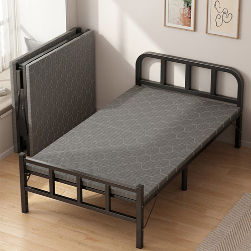 Folding sheet single household simple bed extra bed 1.2 meters lunch break small bed adult office escort hard plate iron bed