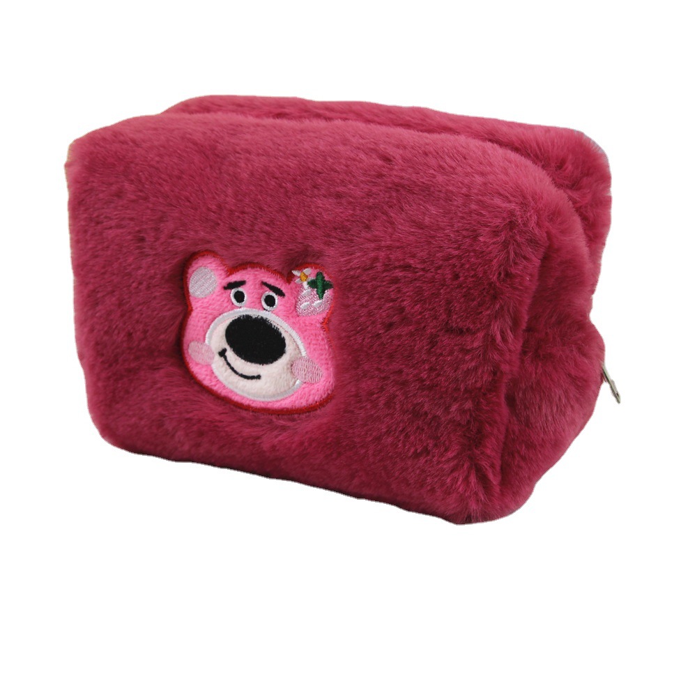 2023 nueva gran capacidad de peluche caja de lápiz de papelería caja de lápiz de dibujos animados estudiante chica bolsa de almacenamiento bolsa de cosméticos