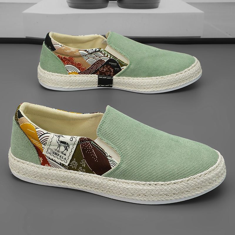 Shoes for Men 2025 Summer New Style Breathable and Deodorant Men's Canvas Shoes Lazy One-Legged Thin Casual Sneakers
