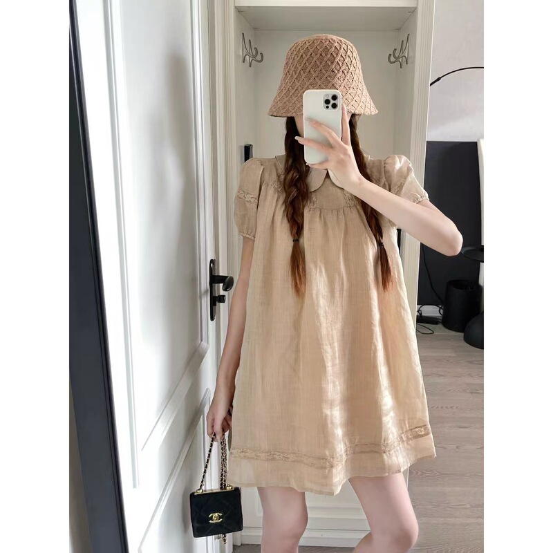 Tea Break Series Doll Collar Lace Dress for Women, Youthful and Sweet, Unique Lace Design, Super Pretty Short Dress