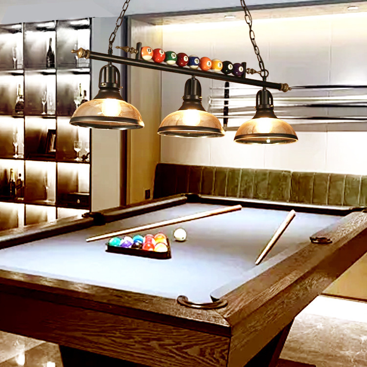 Lámpara retro americana creativa de billar candelabros de hierro forjado sala de estar comedor bar billar sala de vestir estilo industrial