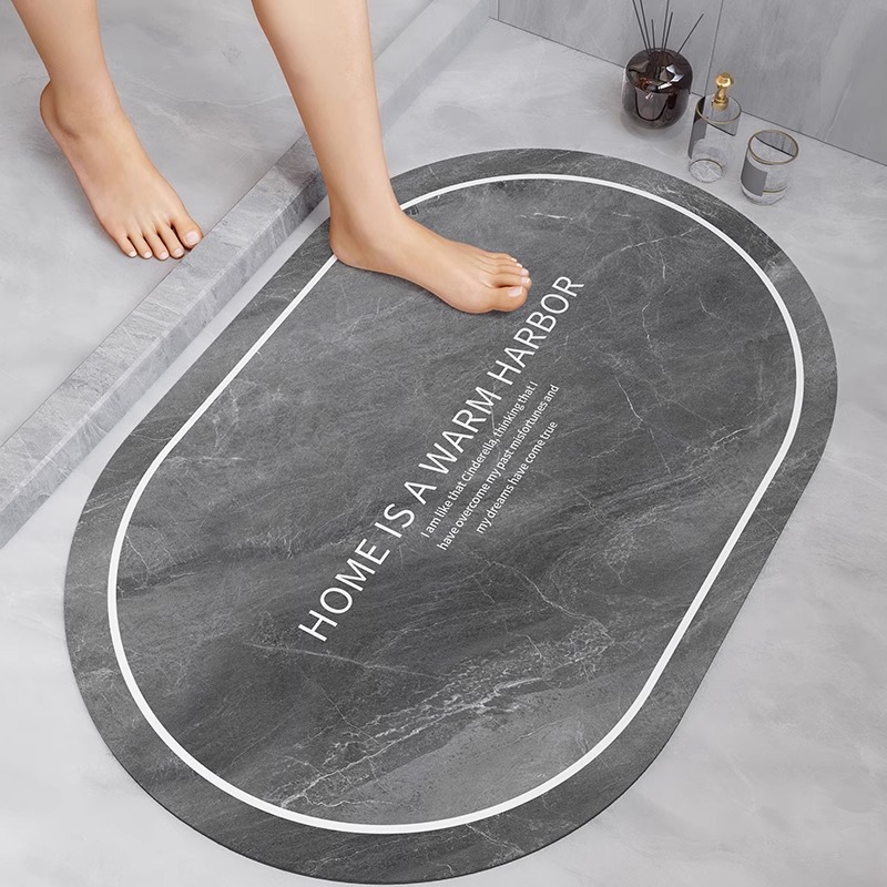 Alfombra de piso absorbente de barro de diatomeas antideslizante estera suave baño Baño estera de la puerta del hogar Baño alfombra pequeña de goma