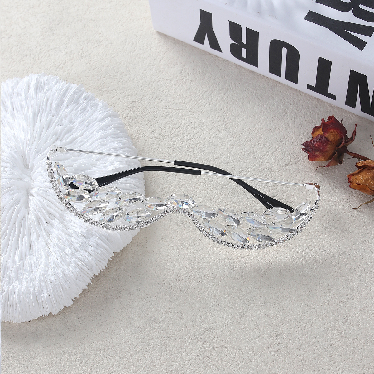 Half Frame Glasses Structure Glam Novelty Geometric Unisex Glasses
