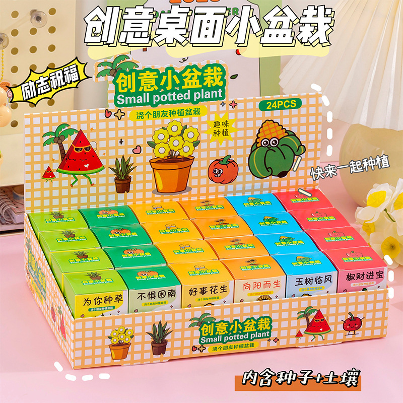 Children's Potted Plants, Small Blind Boxes, Kindergarten Gifts, Indoor Desktop Planting Flowers and Plants for Primary School Students, Mini Green Plants
