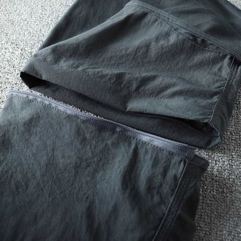 ¡Ponte dos pantalones! Primavera y verano de los hombres al aire libre delgada ropa de trabajo suelta pantalones casuales cintura elástica multi-Bolsillo Pantalones rectos