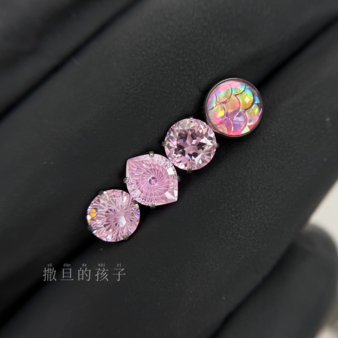 Labret stud lip piercing jewelry styling detail