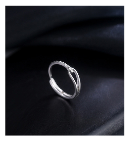 925 sterling silver plain ring self-discipline ring women's tail ring index finger ring summer niche design open ring