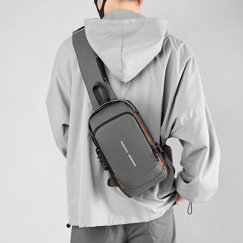 Business, Streetwear Style Square Shape Medium Size Men's Business Streetwear Solid Color Oxford Cloth Waist Bags