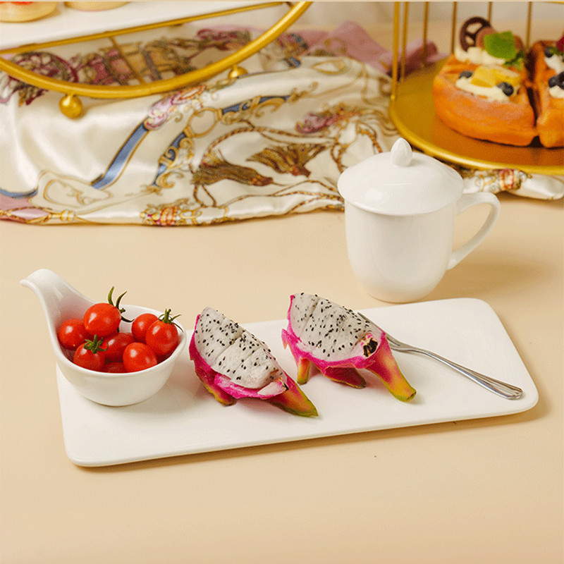 Tea Break Company Reception Dessert Set Ceramic Cake Flat Plate Party Precision Dessert Tray at the Conference Table