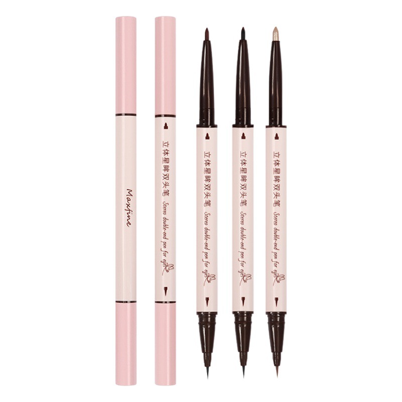 Maxfine Stereo Star Eye Double-Ended Multi-Purpose Eyeliner Gel Pen Wholesale Liquid Silkworm Waterproof Long-Lasting Non-Smudge Makeup