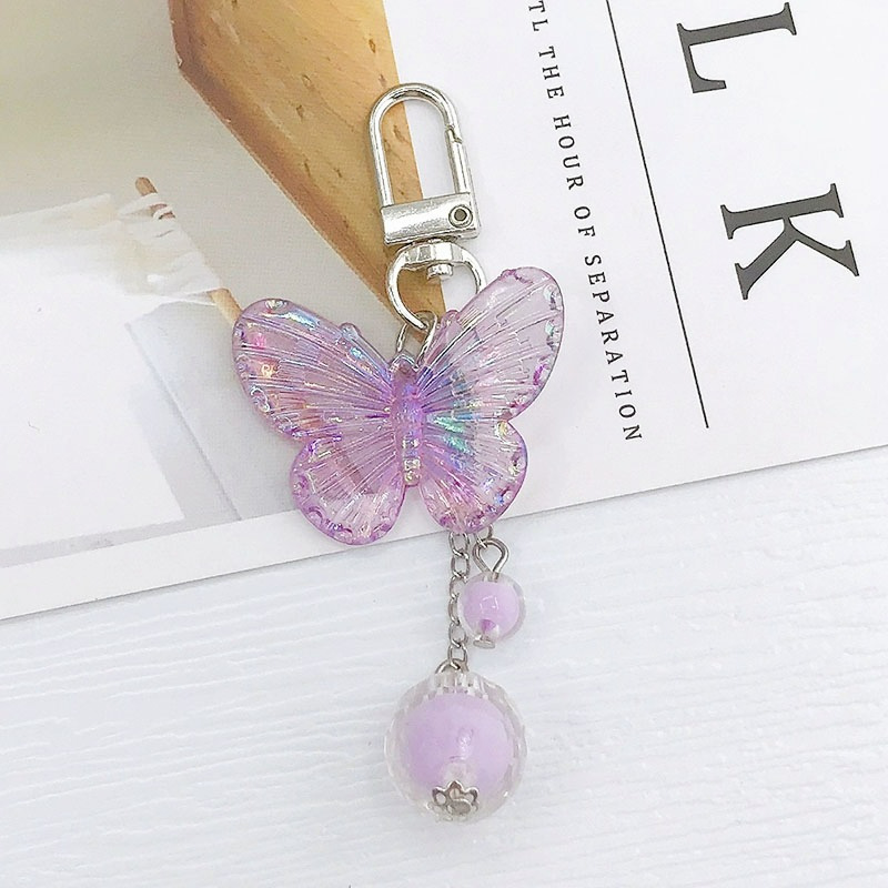 Colorful Butterfly Keychain Blue