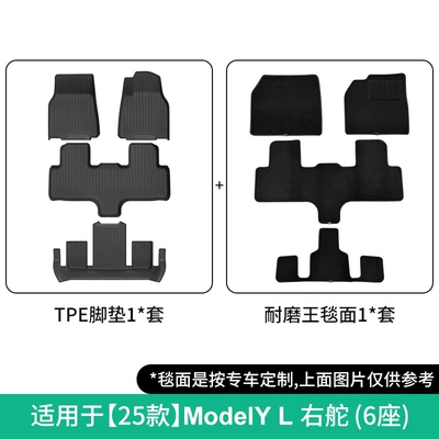 and Waterproof Special Car Floor – Modelə uyğun ayaqaltı - 25-tesla-model-yl-right-hand-drive-double-layer-six-seatswear-resistant-king-floor-mats-w260001957