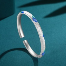 足银青云祥云手镯女复古百搭高级珐琅纯银手镯礼物深圳