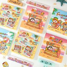 8月新款肉球原创夏日主题方形本肉球方方本网红方格手帐本少女心