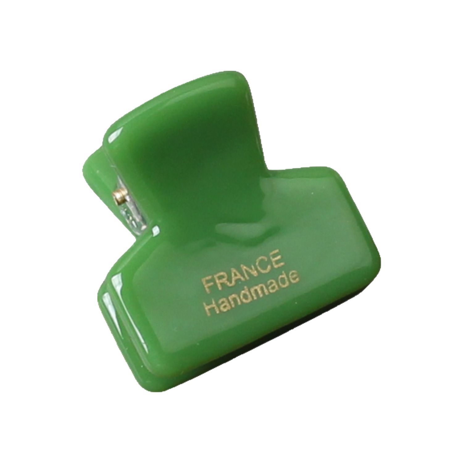 Pinza de pelo mini con etiqueta dorada coreana FRANCE 2024, color sólido efecto tortuga, para flequillo.